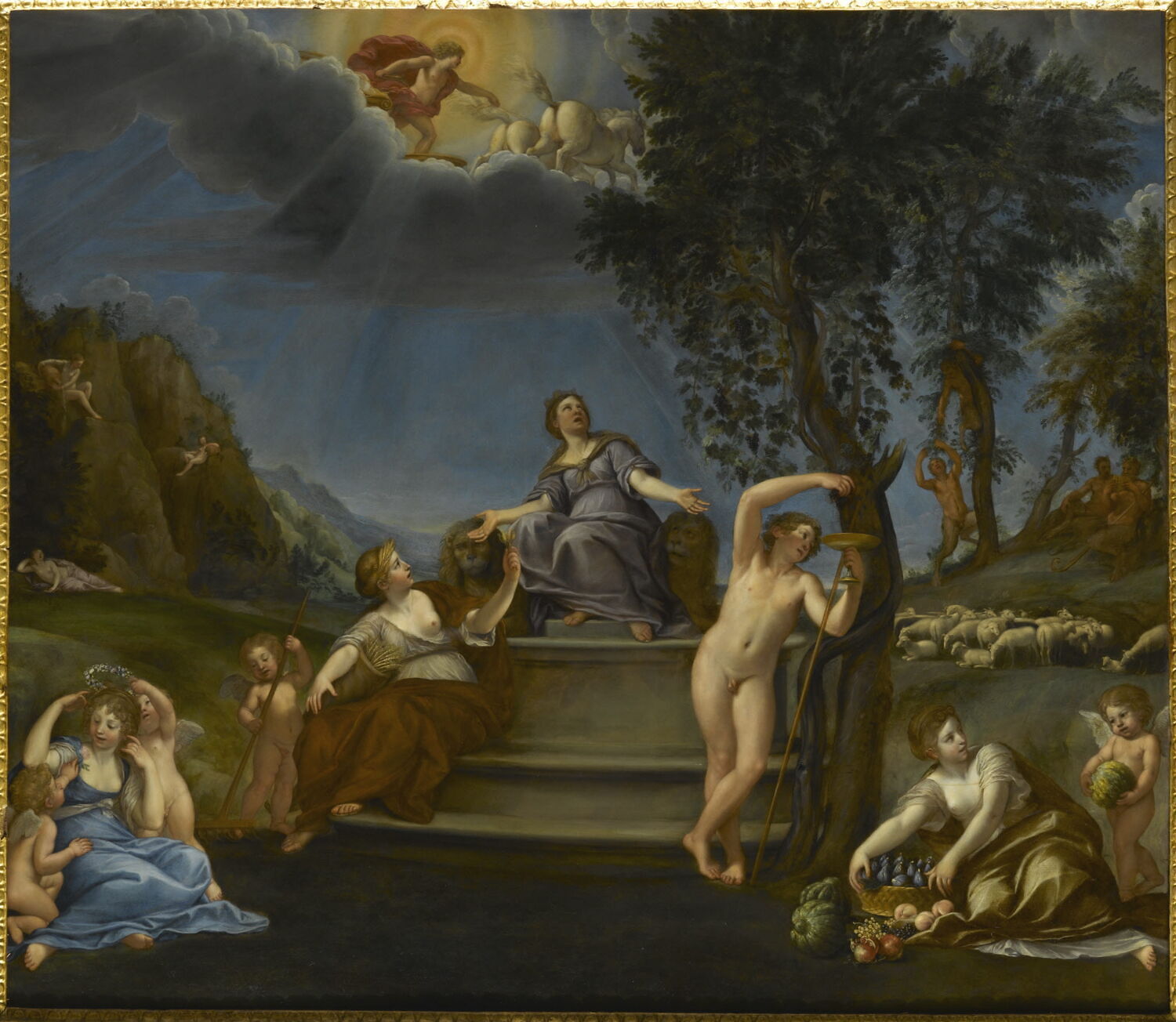 Cybèle et les Saisons, ou Allégorie de la Terre, Albani, Francesco, XVIIe siècle (Vers 1630) (1630)