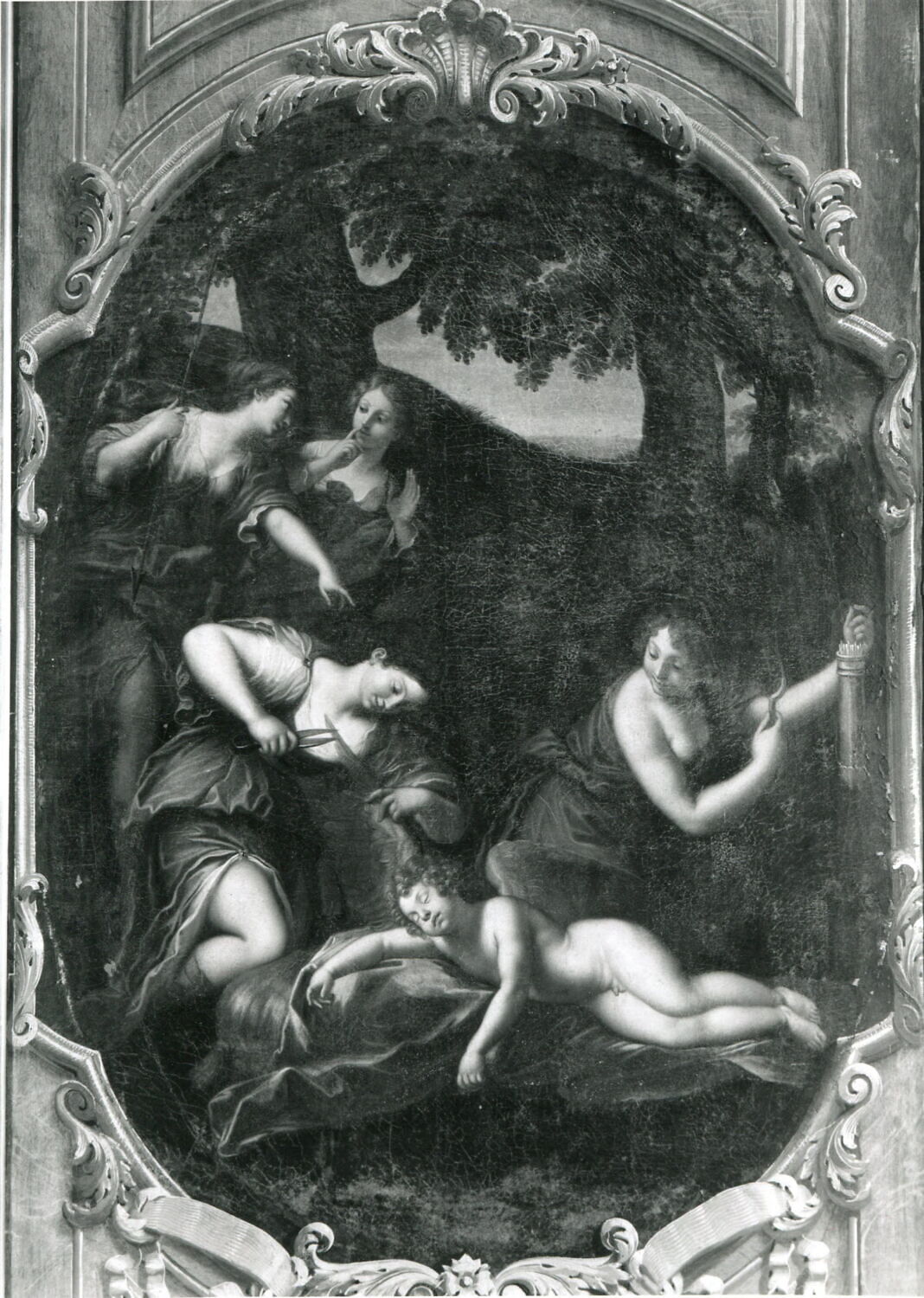 L'Amour désarmé par les nymphes de Diane, Albani, Francesco, XVIIe siècle (1600 - 1700)