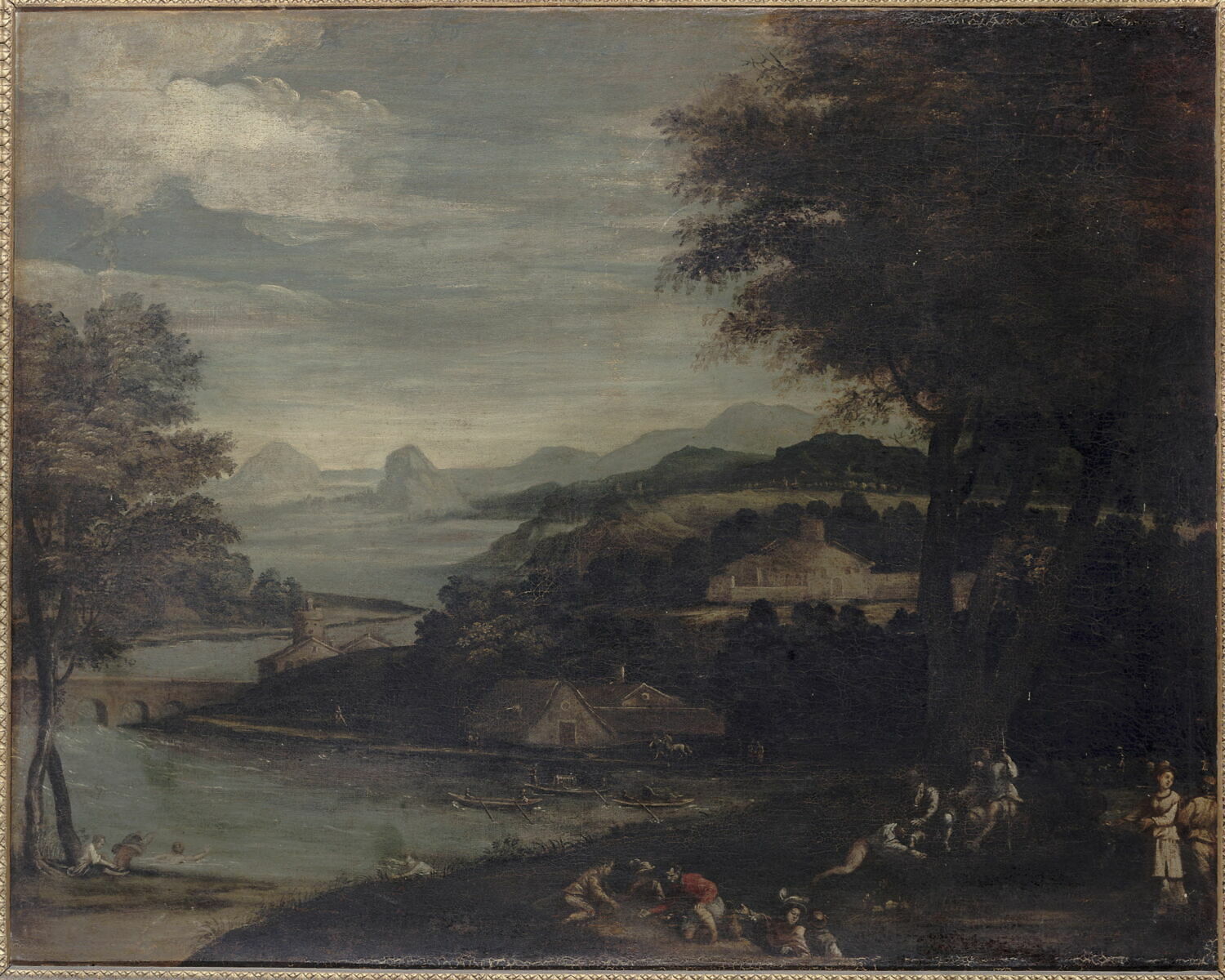 Paysage aux joueurs de dés, Viola, Giovanni Battista, XVIIe siècle (1605 - 1610)