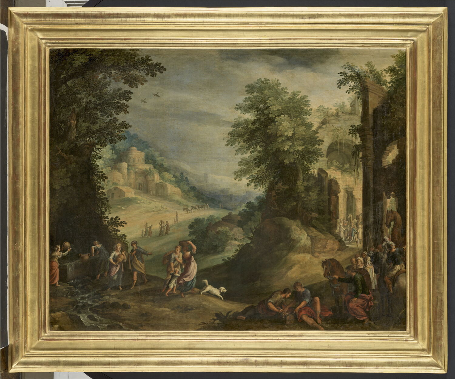 Paysage avec Eliézer et Rébecca, Bril, Paul, Fin du XVIe siècle - début du XVIIè siècle (1590 - 1600)