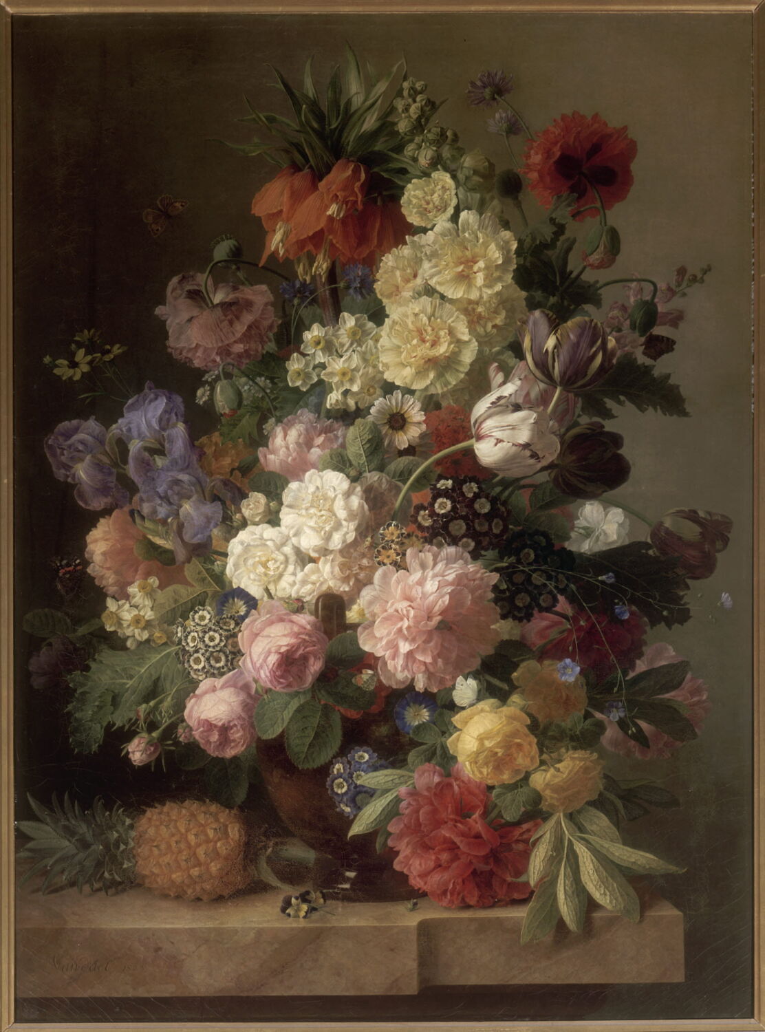 Fleurs dans un vase d'agate placé sur une console de marbre, Dael, Jan Frans van, XIXe siècle (1800 - 1900)