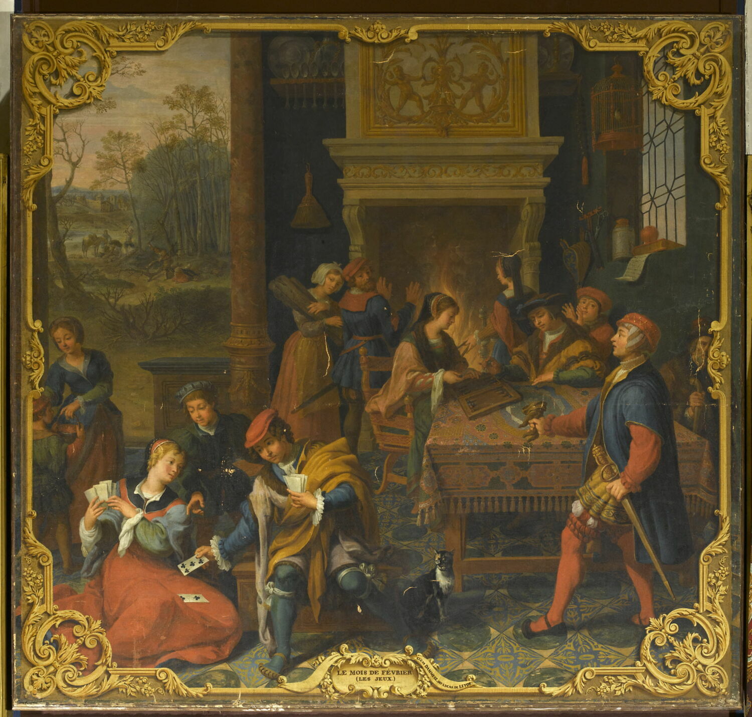 Le Mois de Février ; Les Jeux (autre titre : jeu de Vric Vrac), Maître des mois Lucas, 1e quart du XVIIIe siècle (1700 - 1725)