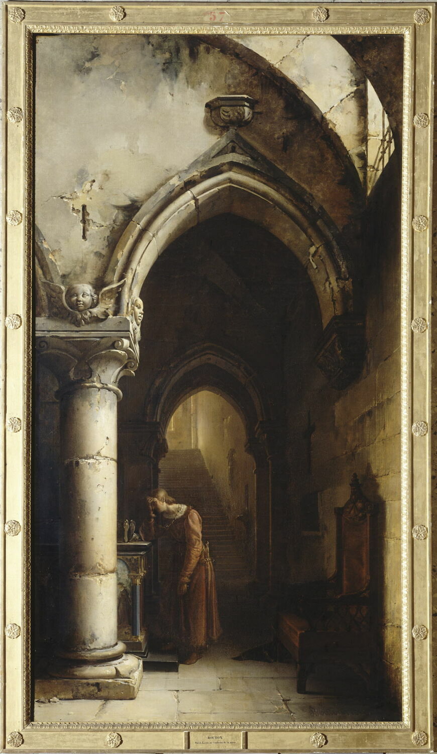 Saint Louis au tombeau de sa mère, Bouton, Charles Marie, XIXe siècle (1818)