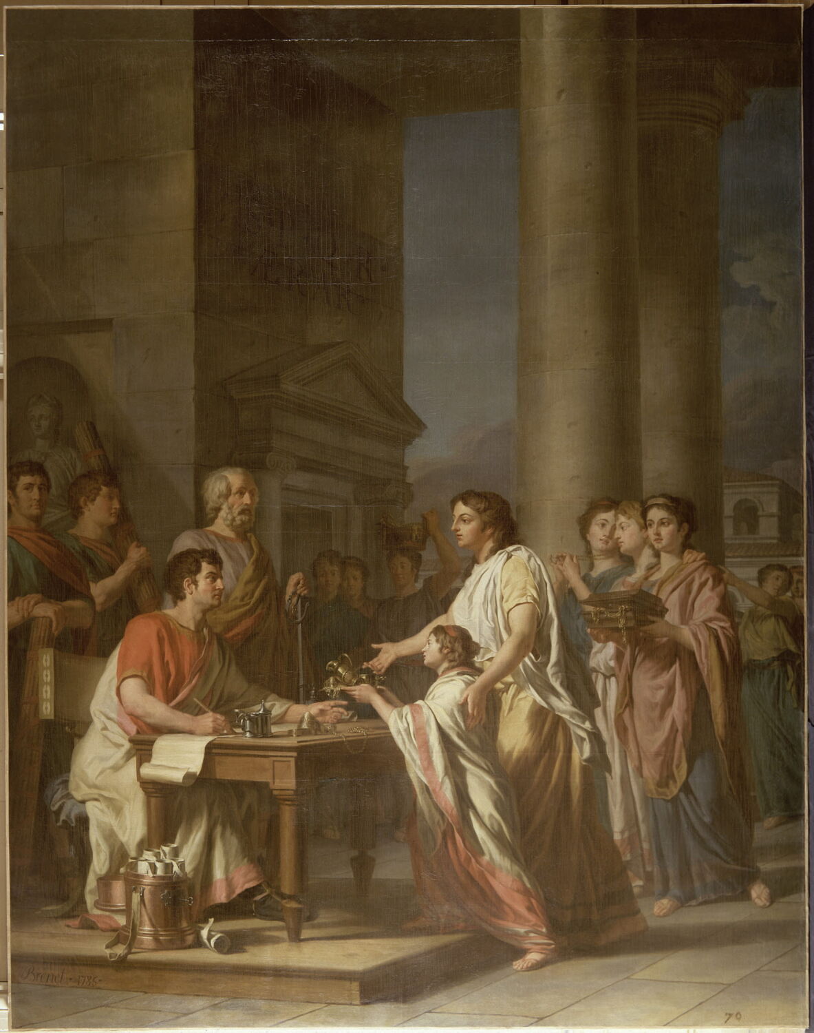 Piété et générosité des dames romaines, Brenet, Nicolas Guy, XVIIIe siècle (1785)