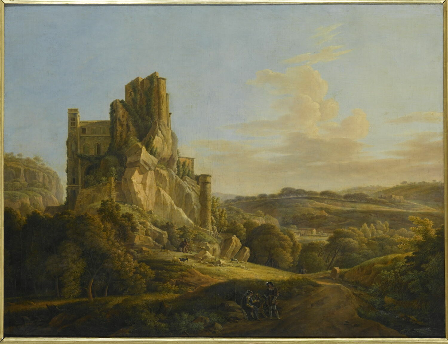 Vue du château de la Barben, possédé par la maison de Forbin, depuis Palamède, Constantin, Jean Antoine, XIXe siècle (1800 - 1900)