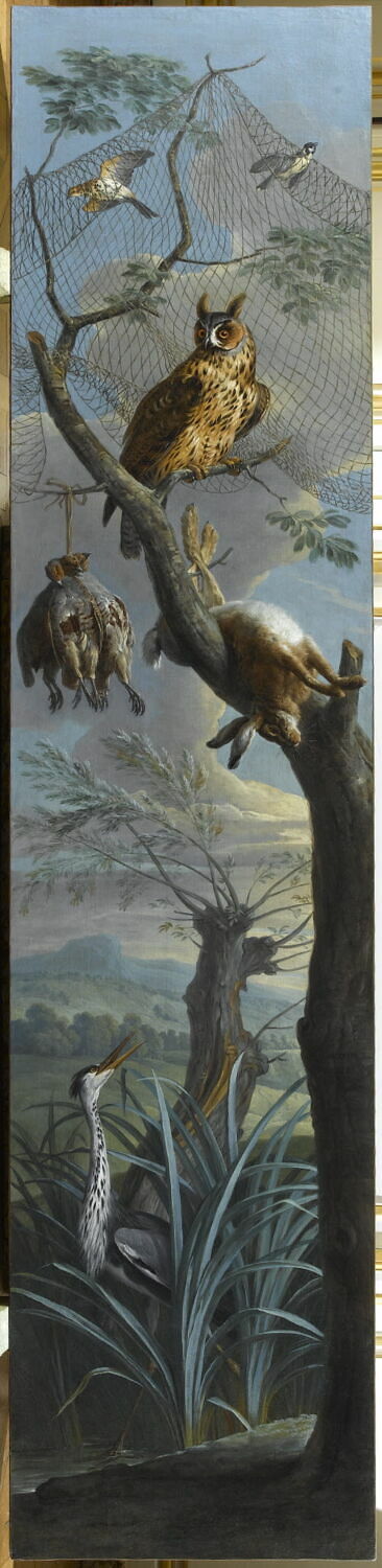 Lièvres, perdrix et attributs de chasse, Desportes, Alexandre-François, 1e tiers du XVIIIe siècle (1725)