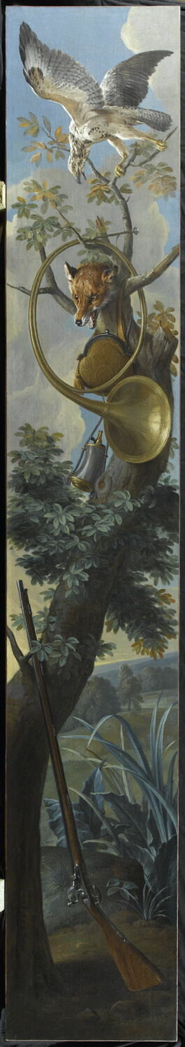 Trophée de chasse à la tête de renard., Desportes, Alexandre-François, 1e tiers du XVIIIe siècle (1725)