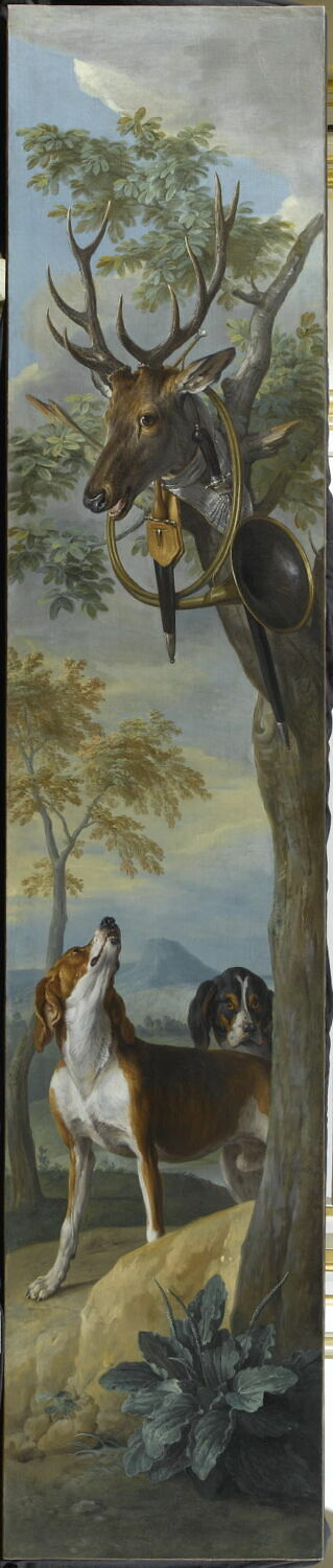 Trophée de chasse à la tête de cerf, Desportes, Alexandre-François, 1e tiers du XVIIIe siècle (1725)