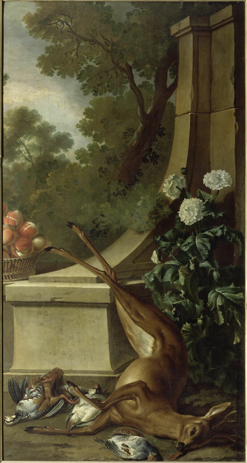 Chevreuil, gibier et fruits, Desportes, Alexandre-François, 1e quart du XVIIIe siècle (1707)