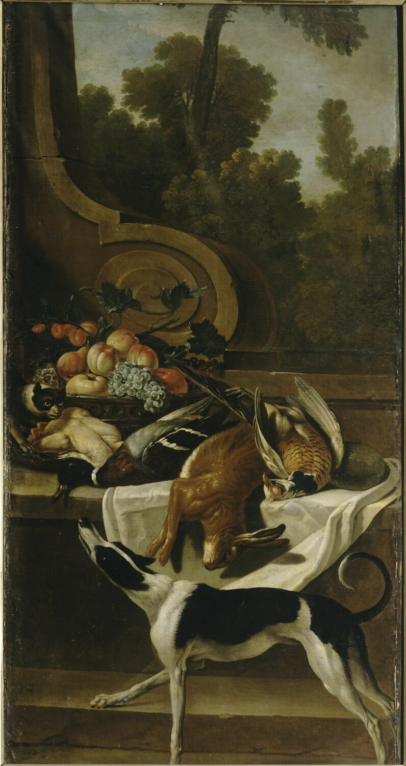 Chien, gibier et fruits, Desportes, Alexandre-François, XVIIIe siècle (1700 - 1800)