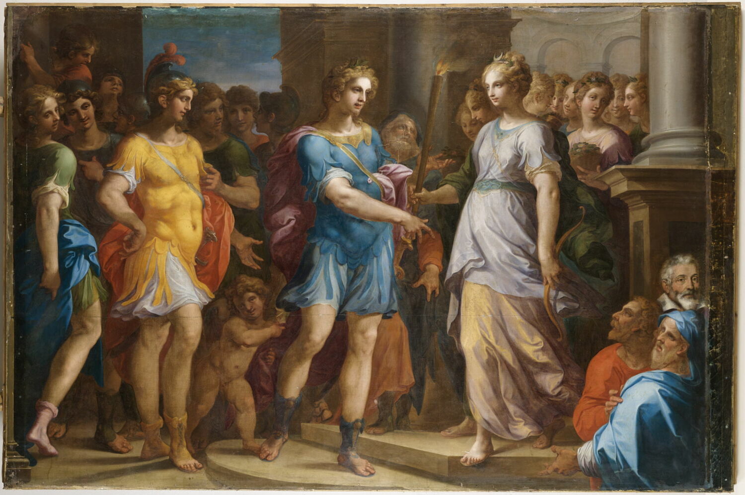 Théagène prend le flambeau des mains de Chariclée, Dubois, Ambroise, XVIe siècle (1500 - 1600)