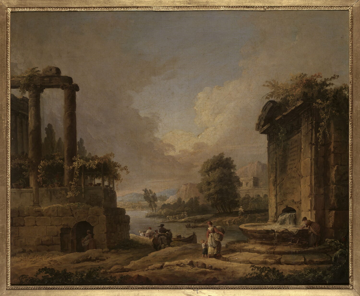 Paysage de ruines avec lavandières, Robert, Hubert, XVIIIe siècle (1700 - 1800)