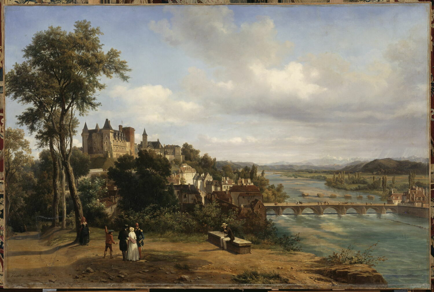Vue du château et d'une partie de la ville de Pau, prise du parc, Ouvrié, Pierre Justin, dit Justin-Ouvrié, XIXe siècle (1800 - 1900)