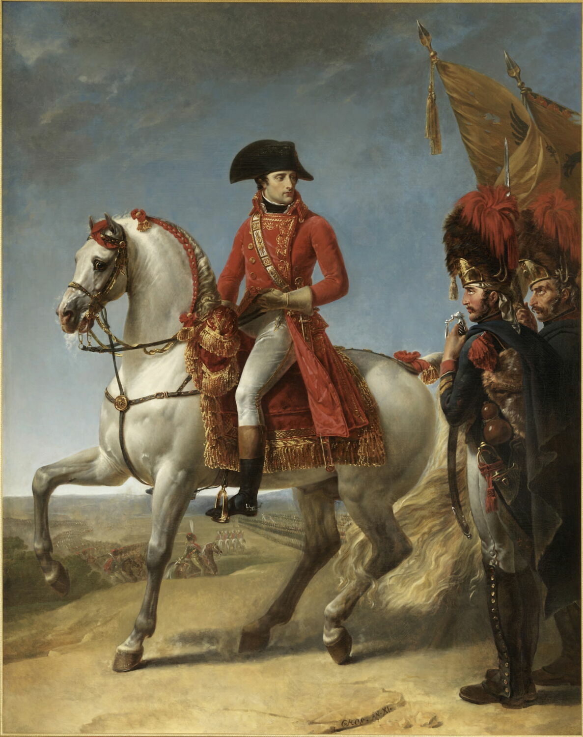 Bonaparte, Premier Consul, distribue des sabres d'honneur aux grenadiers de sa garde après la bataille de Marengo (14 juin 1800), Gros, Antoine-Jean Baron, 1e quart du XIXe siècle (1803)