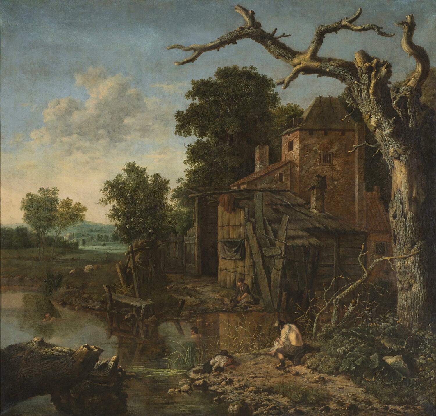 Paysage à la mare, Wijnants, Jan, XVIIe siècle (1666)