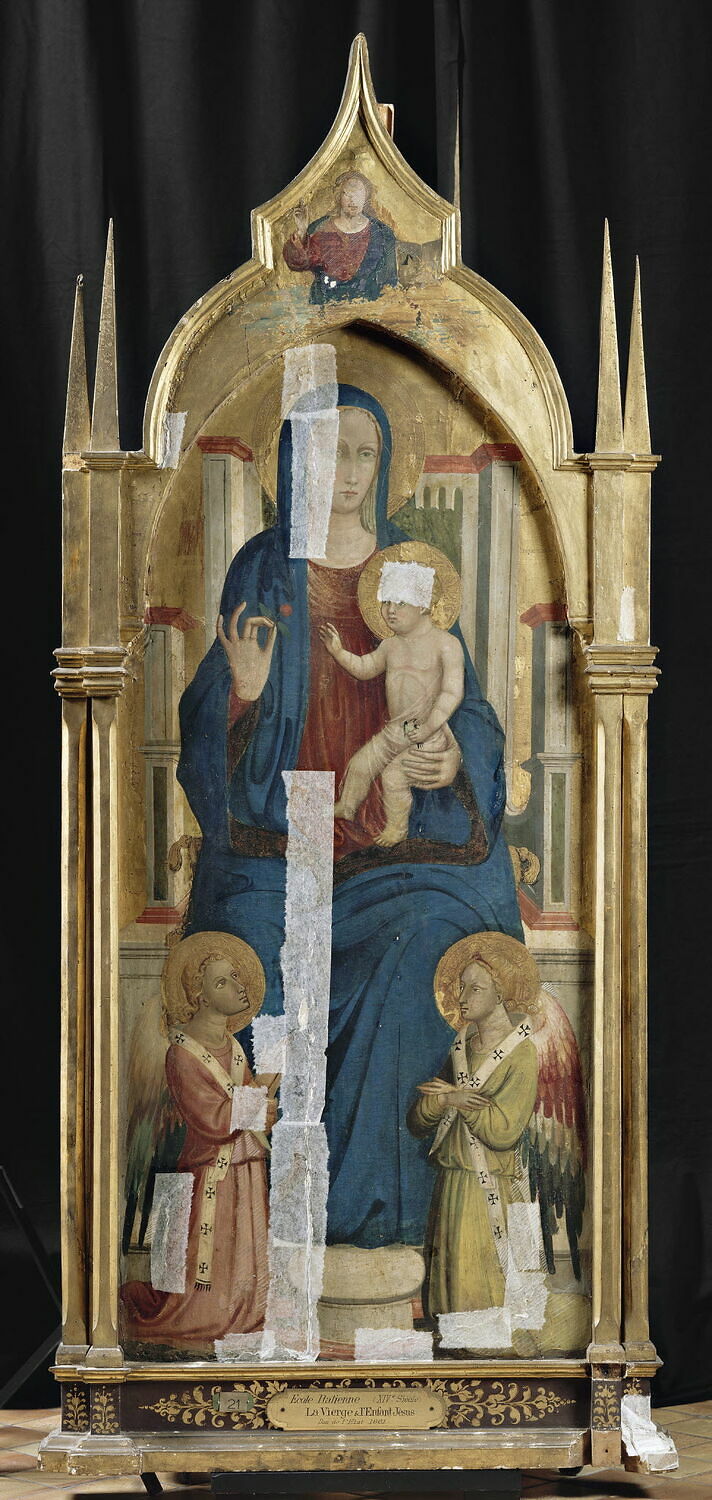 La Vierge et l'Enfant adorés par deux anges, Bicci di Lorenzo, XVe siècle (1430 - 1435)