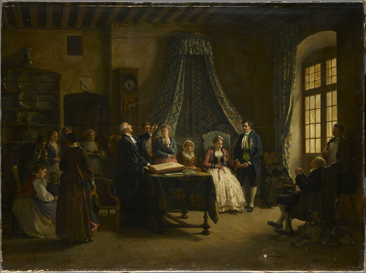 Un Mariage chez les protestants disséminés (Suisse), Leleux, Armand, XIXe siècle (1800 - 1900)