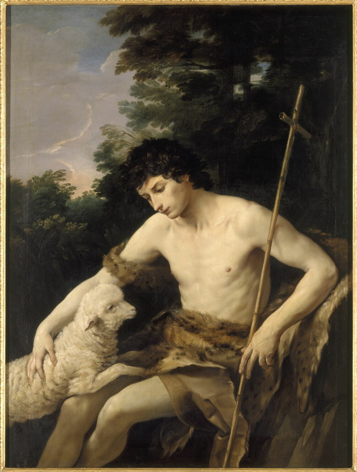 Saint Jean Baptiste caressant l'agneau sans tache, Reni, Guido, XVIIe siècle (1600 - 1700)