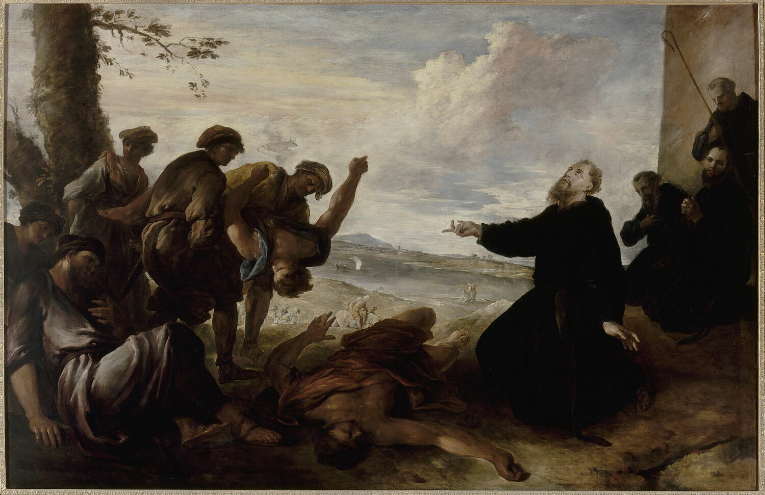 Saint Augustin guérissant des malades ou Moines guérissant des possédés, Parrocel, Joseph, 4e quart du XVIIe siècle (1675 - 1700)