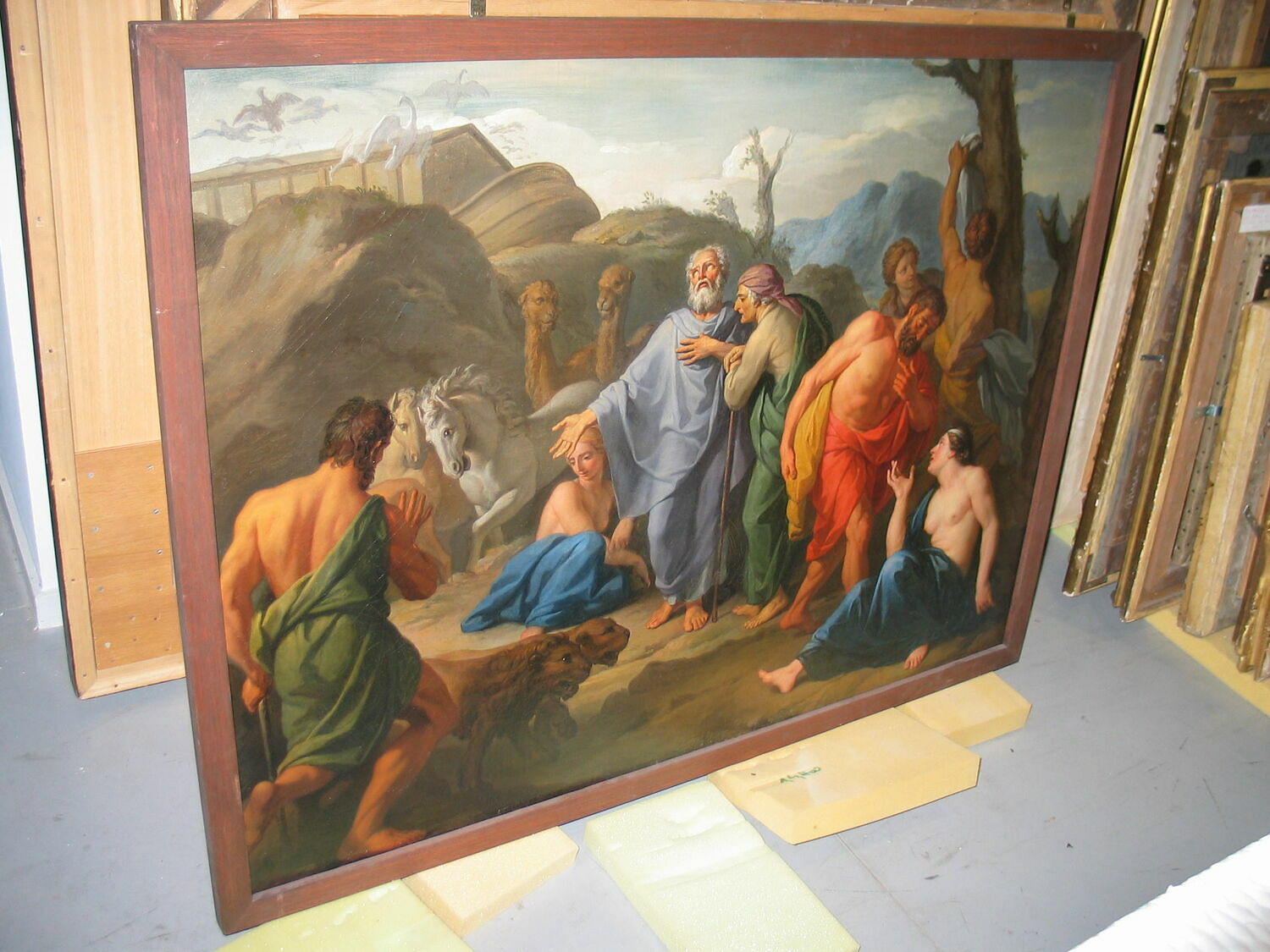Noé et ses enfants rendant grâce à Dieu d'avoir échappé au Déluge, Boullogne, Bon, XVIIe siècle (1600 - 1700)