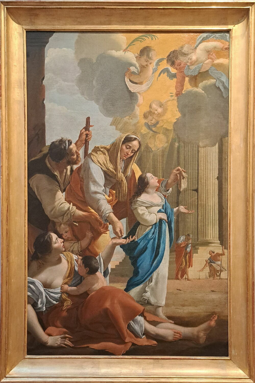 La Charité de sainte Anne, dit autrefois Sainte Paule faisant l'aumône, Chaperon, Nicolas, 2e quart du XVIIe siècle (vers 1635 - 1639)