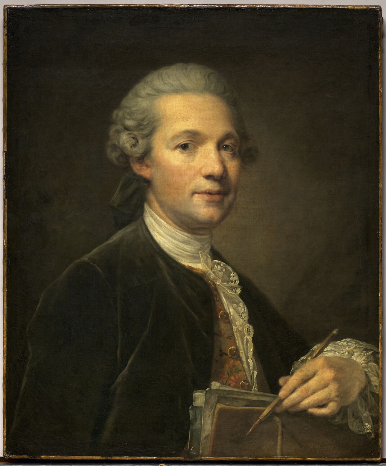 Portrait d'un artiste, dit aussi : Portrait de l'architecte Ange Jacques Gabriel, ou Portrait de Greuze lui-même de l'architecte Gabriel., Greuze, Jean-Baptiste, 2e moitié du XVIIIe siècle (1750 - 1800)