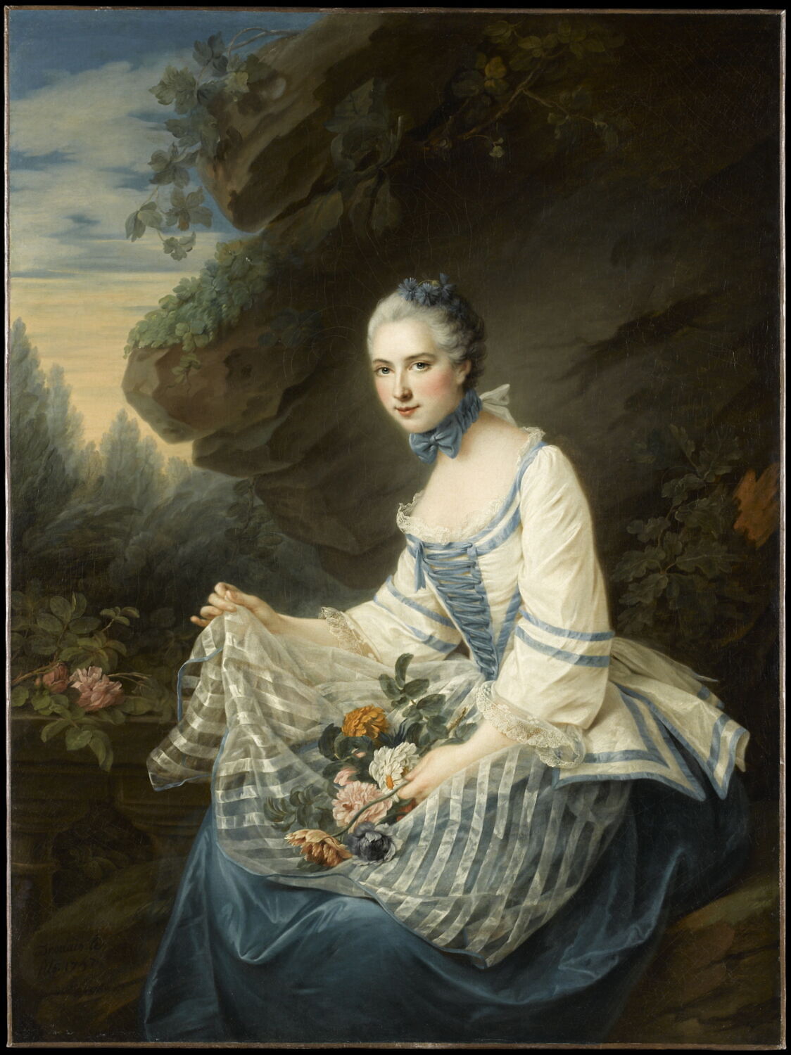 Louise-Élisabeth de Maillé Karman, plus tard marquise de Soran, dame d'honneur de Mesdames Clotilde et Elisabeth., Drouais, François Hubert, 3e quart du XVIIIe siècle (1757)