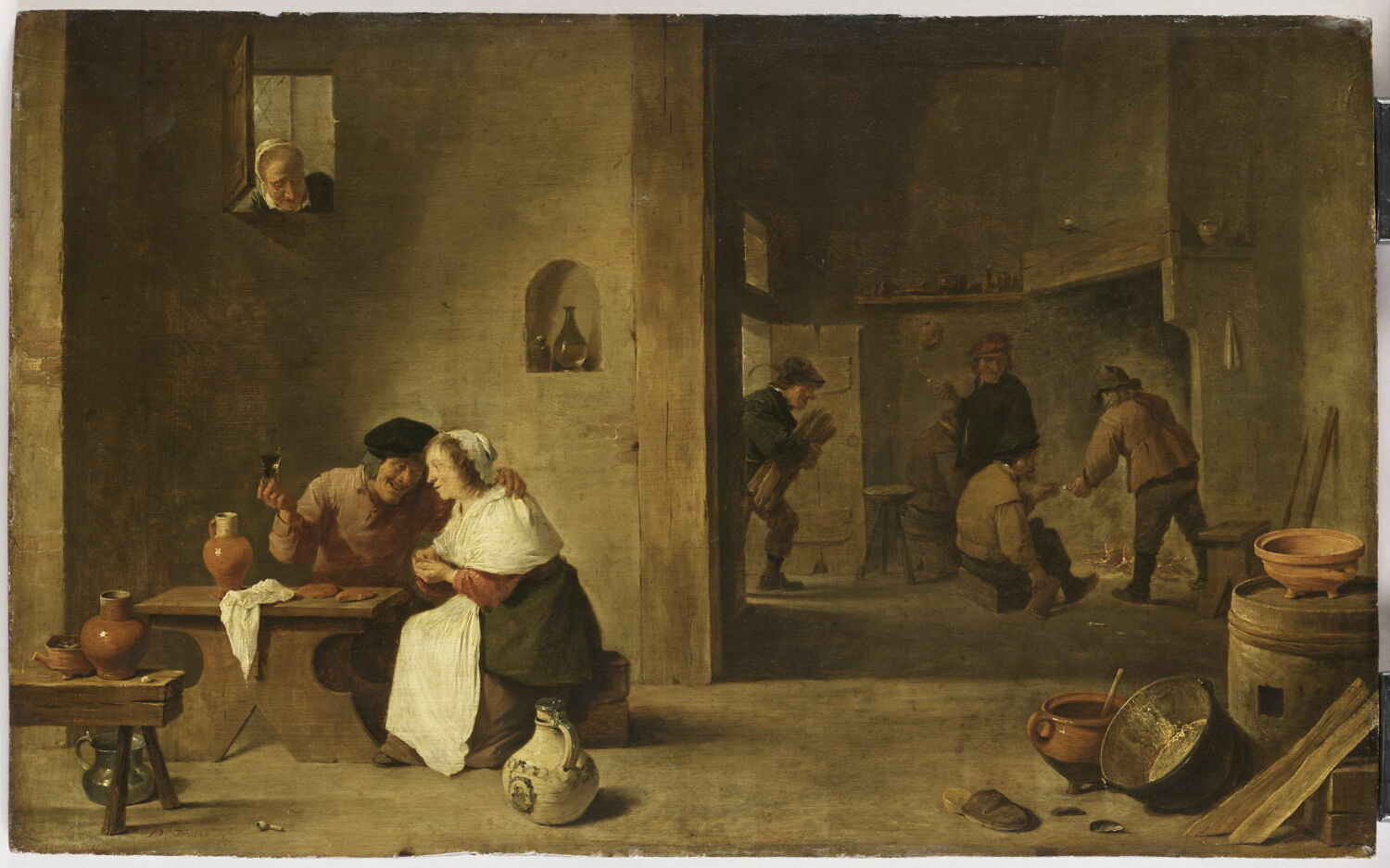 Le tête-à-tête épié, Teniers, David II, 2e quart du XVIIe siècle (vers 1638 - 1640)