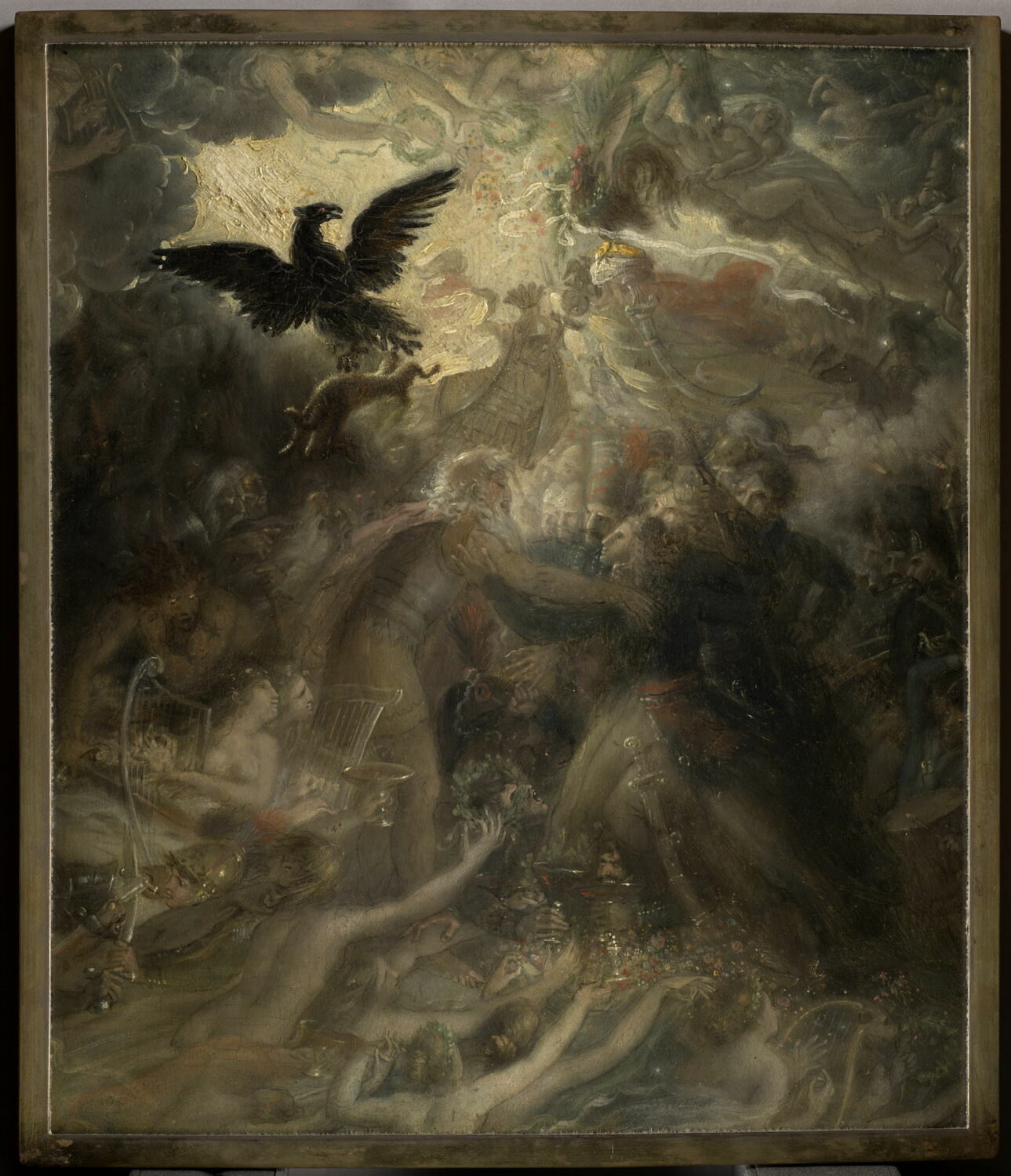 L'apothéose des héros français morts pour la patrie pendant la guerre de la Liberté, dit aussi Les ombres des héros français reçues par Ossian dans l'Elysée aérien, Girodet de Roucy-Trioson, Anne-Louis, 1e quart du XIXe siècle (1800 - 1825)