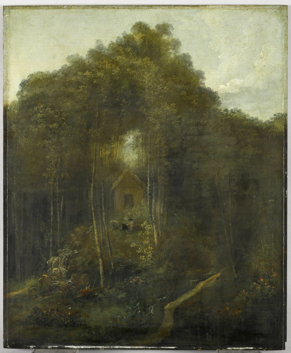 Paysage. Cabane dans un bois, Moreau, Louis Gabriel, dit l'Aîné, 2e moitié du XVIIIe siècle (1750 - 1800)