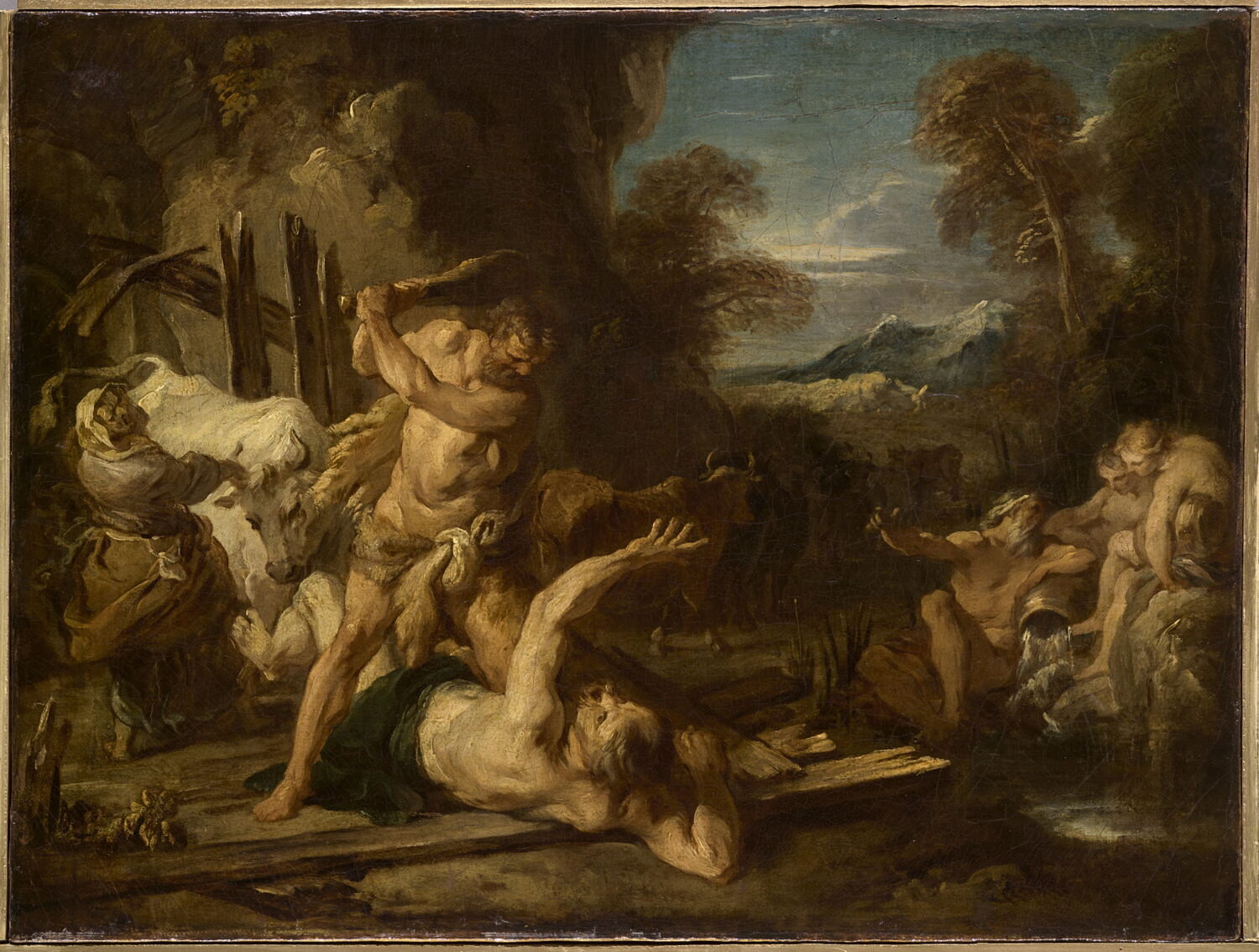 Hercule assommant Cacus, Le Moyne, François, 1e quart du XVIIIe siècle (1717)