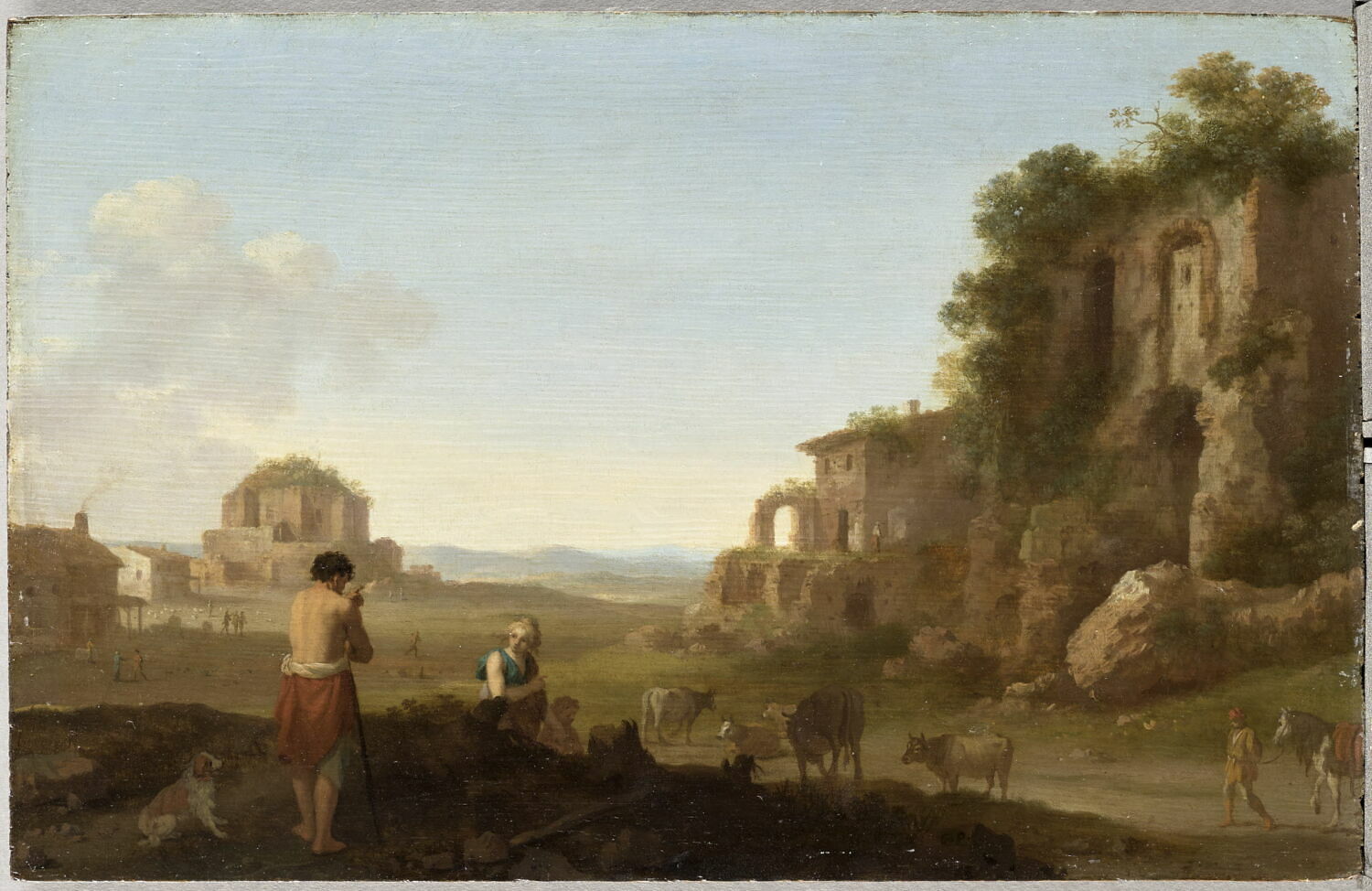 Ruines du Palais des empereurs et temple de Minerva Medica à Rome, Poelenburgh, Cornelis van, 2e quart du XVIIe siècle (vers 1627 - 1630)