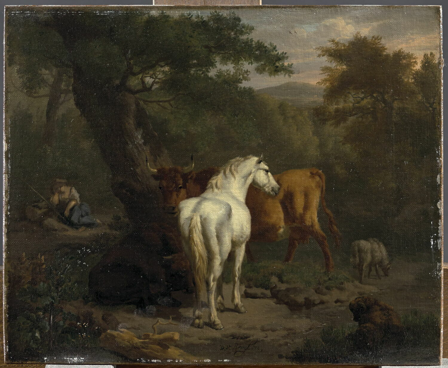 Paysage au cheval blanc, Bergen, Dirck van, 2e moitié du XVIIe siècle (1653)