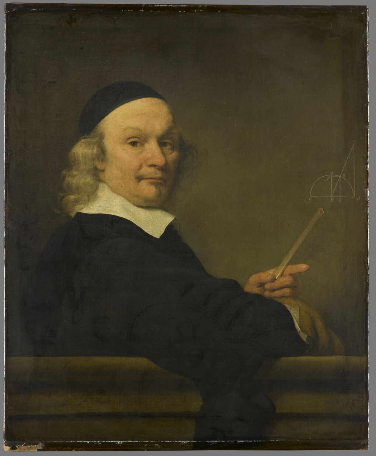 Portrait d'un mathématicien traçant une figure de géométrie, Фердинанд Бол, третья четверть XVII века (1658)