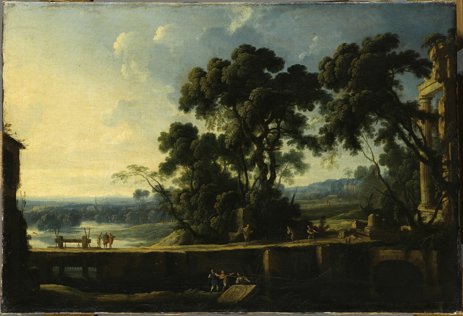Le mois d'avril. Pêcheurs et chasseurs, Patel, Pierre Antoine, XVIIe siècle (1699)