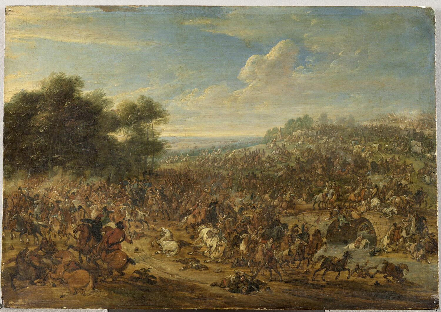 Bataille près d'un pont, Van der Meulen, Adam Frans, XVIIe siècle (vers 1655 - 1660)