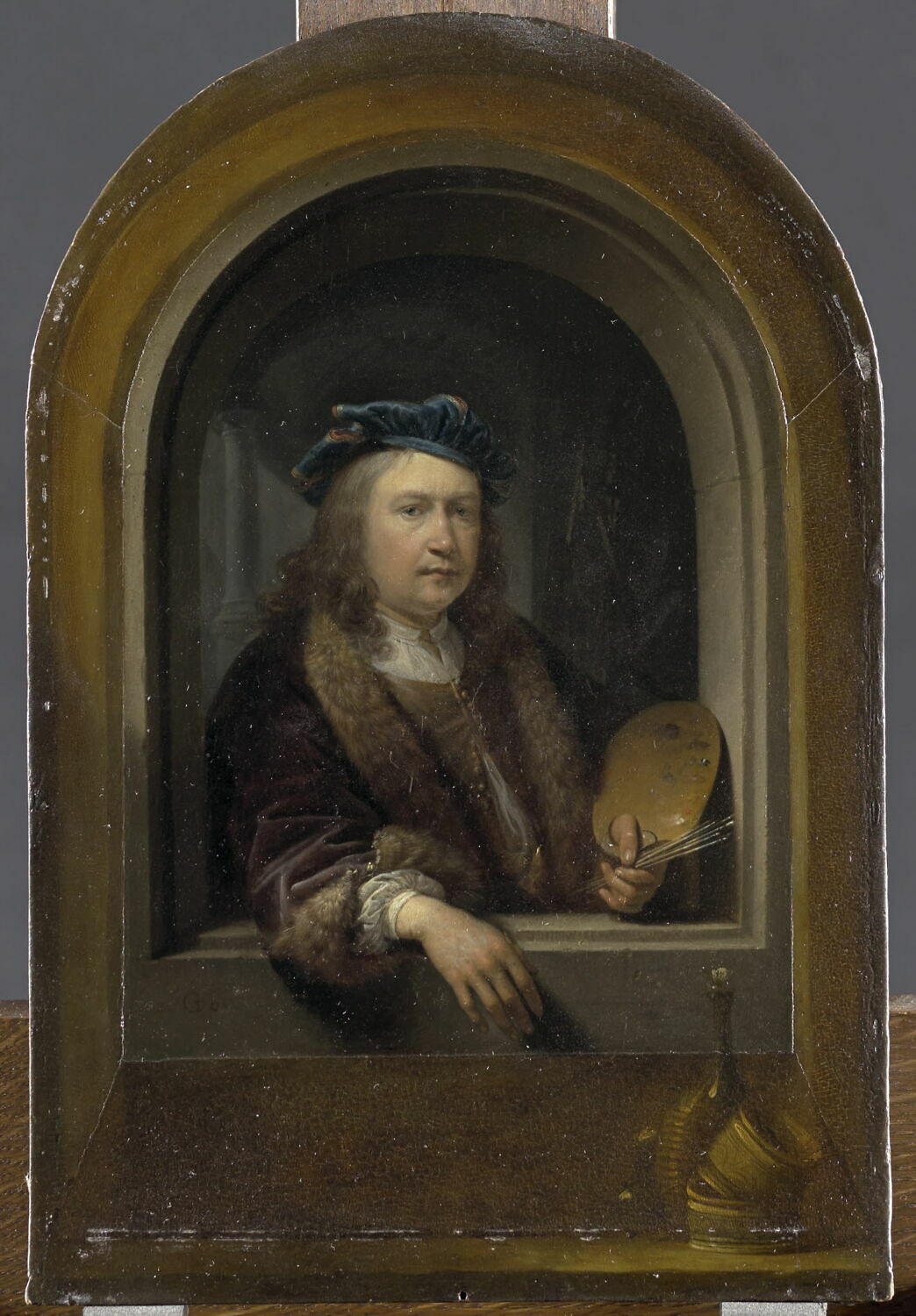 Autoportrait à la palette dans une niche, Dou, Gerard, 3e quart du XVIIe siècle (1664)