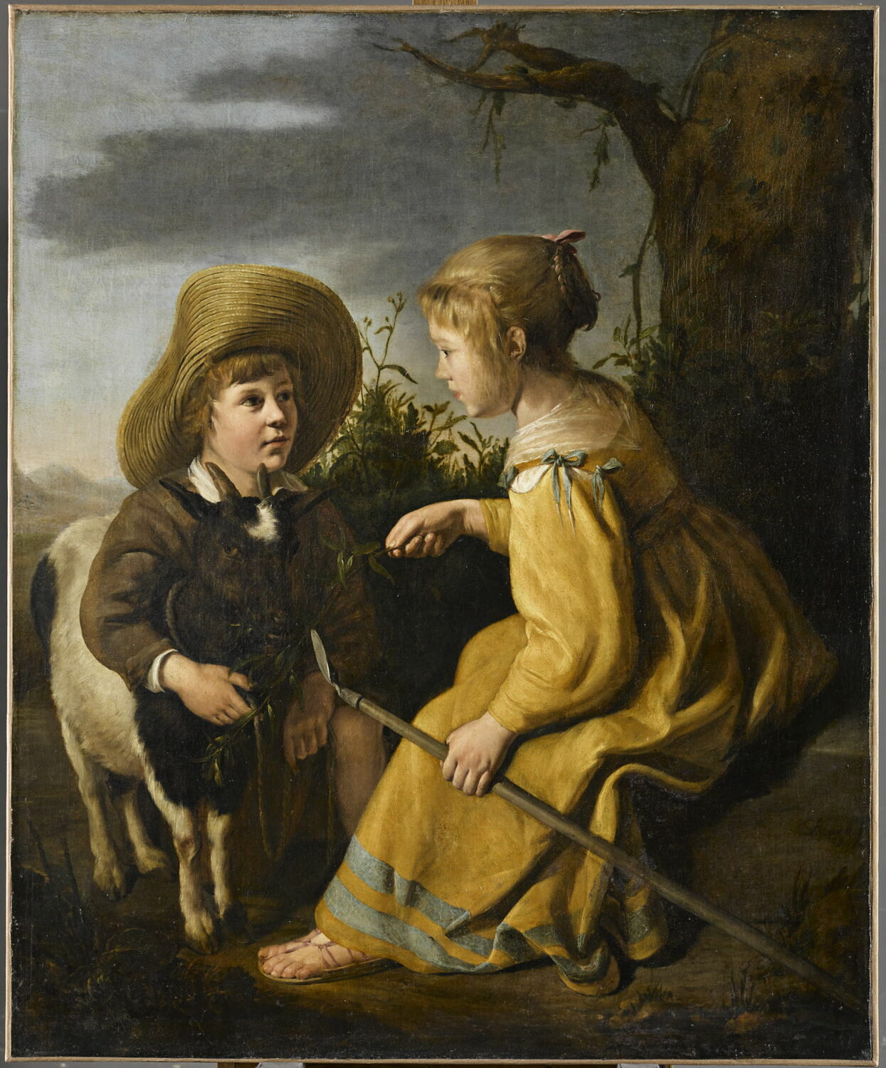 Garçon à la chèvre et jeune bergère, Cuyp, Aelbrecht, Milieu du XVIIe siècle (vers 1640 - 1650)