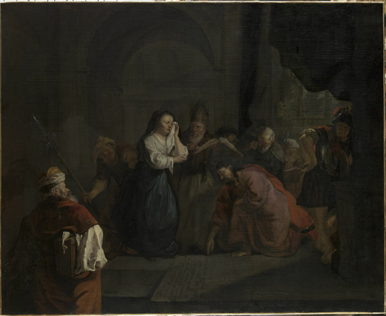 Le Christ prenant la défense de la femme adultère, Metsu, Gabriel, 3e quart du XVIIe siècle (1653)