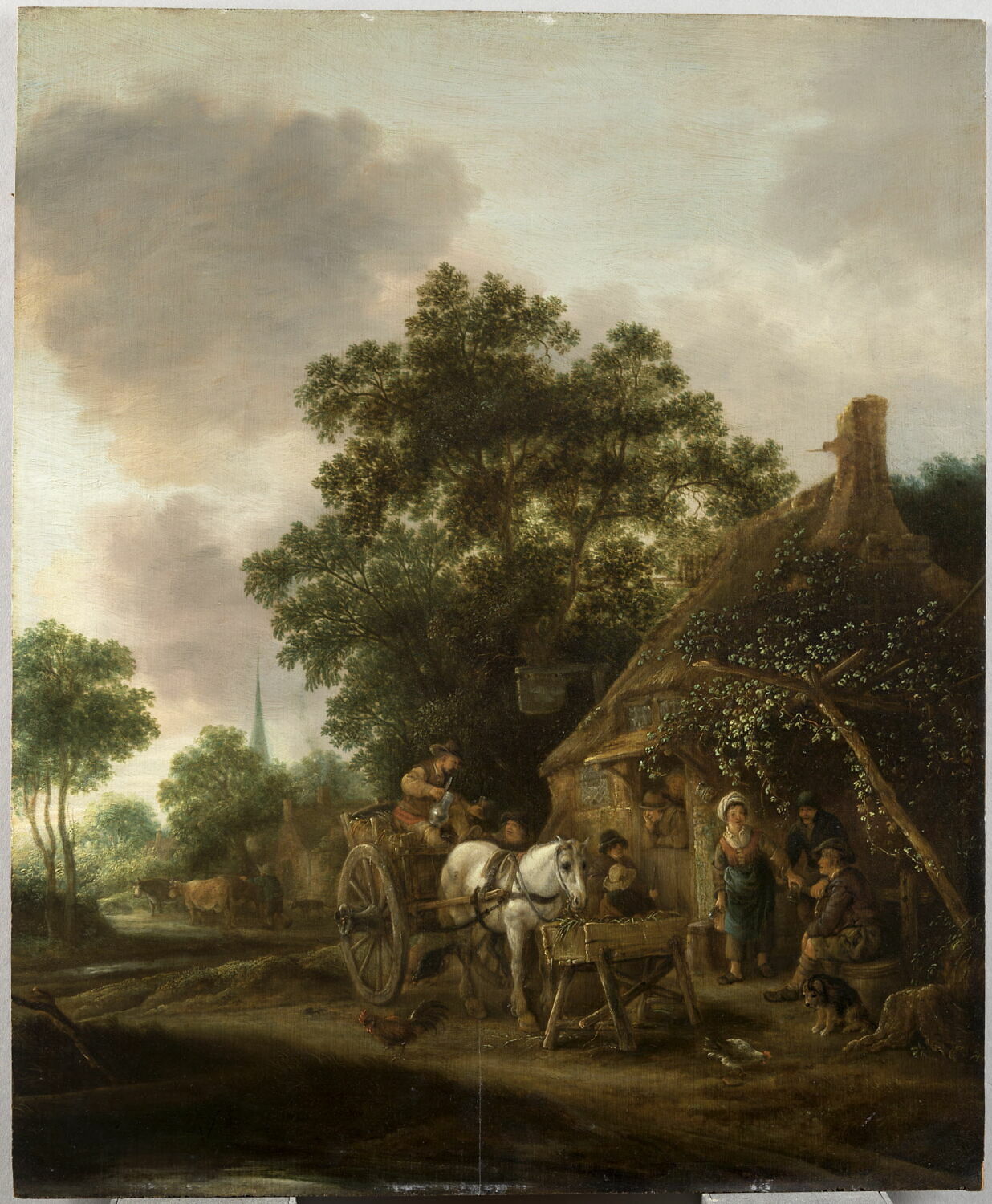La halte devant l'auberge, Ostade, Isaack van, 2e quart du XVIIe siècle (vers 1630 - 1648)
