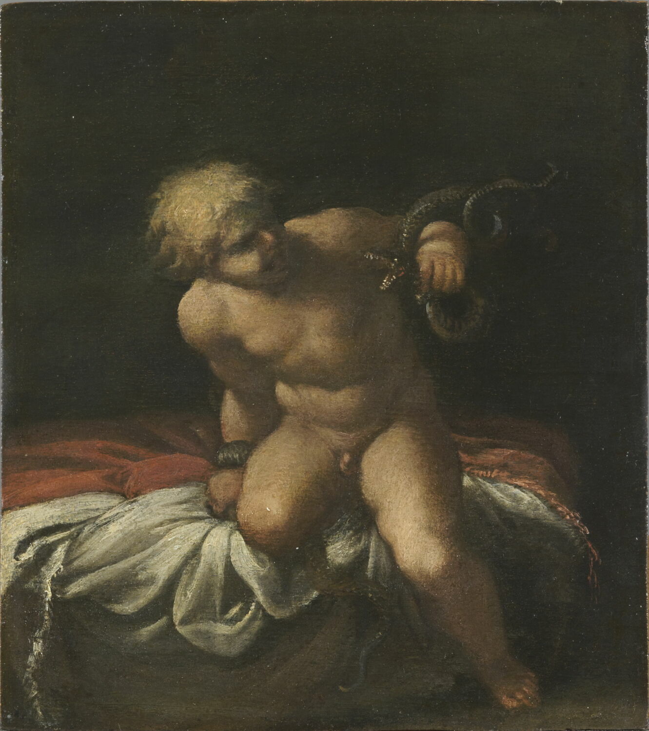 Hercule enfant étouffant les serpents, Carrache, Annibal, 4e quart du XVIe siècle (1593)