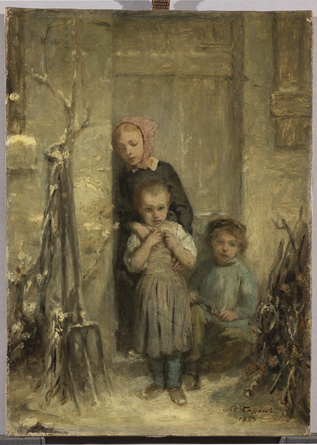 Enfants dans la neige, Tassaert, Octave, 3e quart du XIXe siècle (1853)