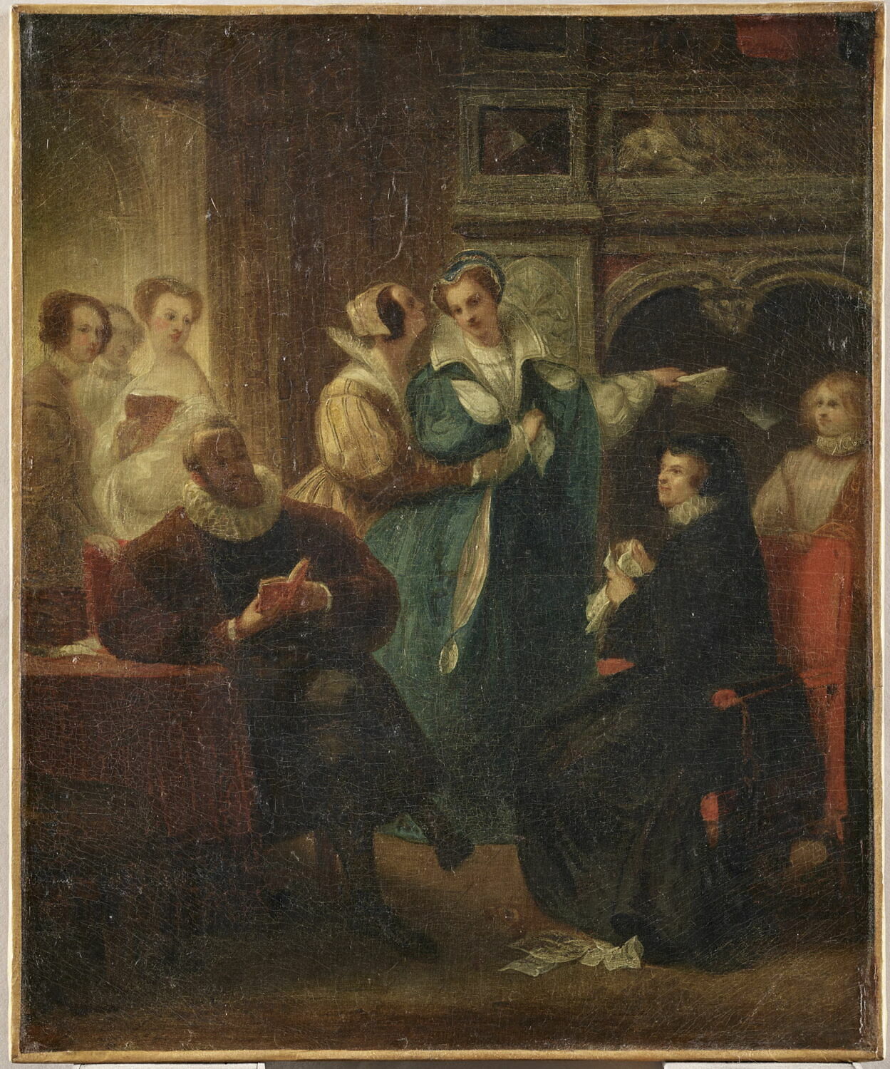 La lettre ou Les nouvelles de la reine de Navarre, Devéria, Achille, 2e quart du XIXe siècle (1825 - 1850)