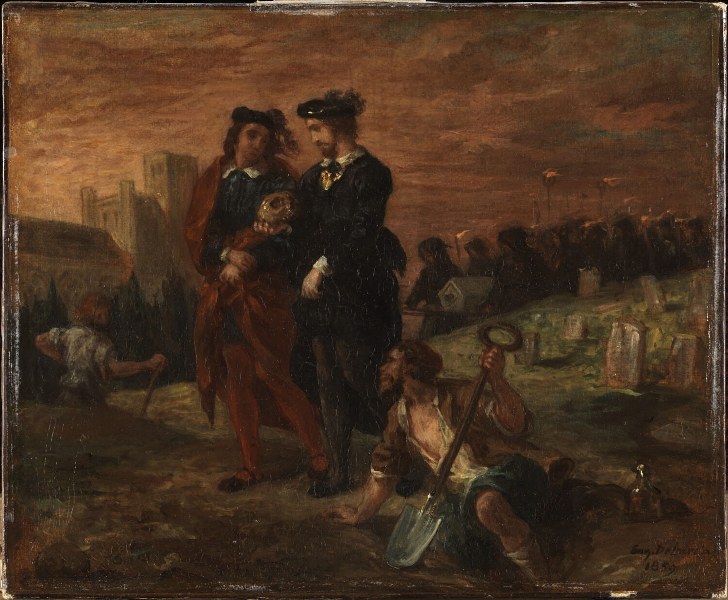 Hamlet et Horatio au cimetière, Delacroix, Eugène, 3e quart du XIXe siècle (1859)