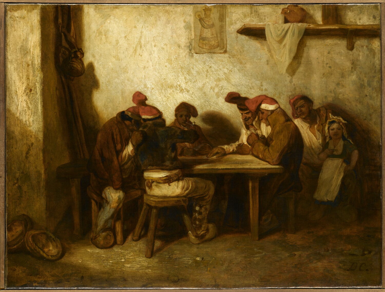 Espagnols jouant aux cartes, dit aussi Les Catalans., Decamps, Alexandre-Gabriel, 2e quart du XIXe siècle (1843)