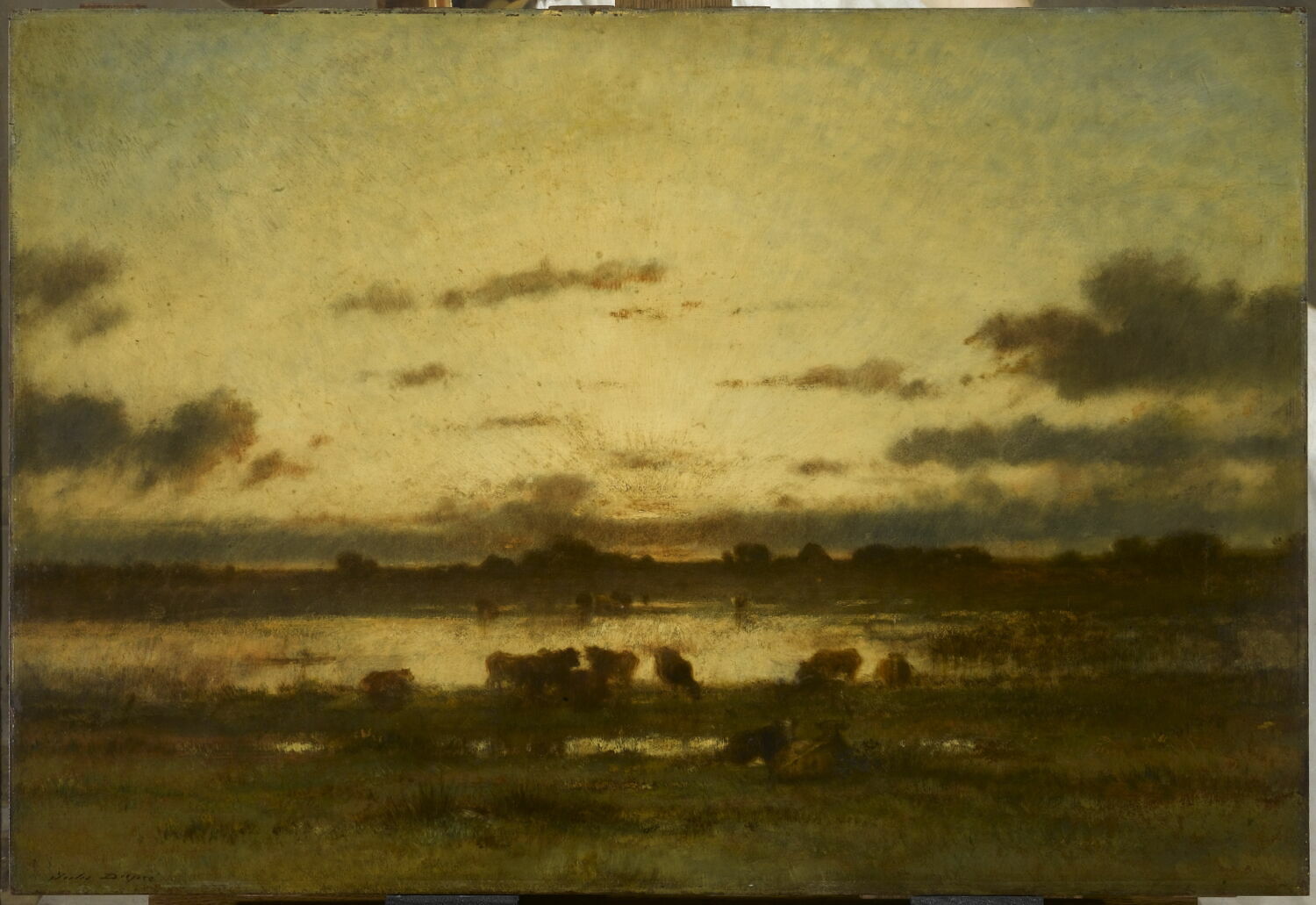 Soleil couchant sur un marais, Dupré, Jules, 2e quart du XIXe siècle (1825 - 1850)