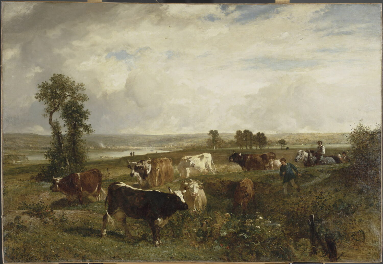 Vue prise des hauteurs de Suresnes (Hauts-de-Seine), Troyon, Constant, 3e quart du XIXe siècle (1856)