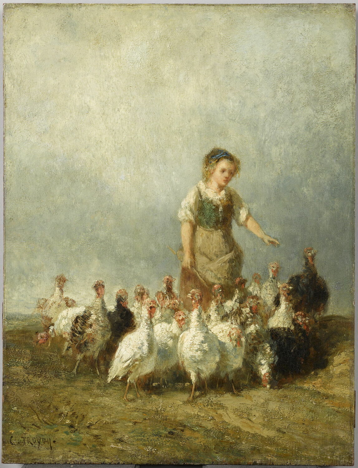 La gardeuse de dindons, Troyon, Constant, 2e quart du XIXe siècle (1825 - 1850)