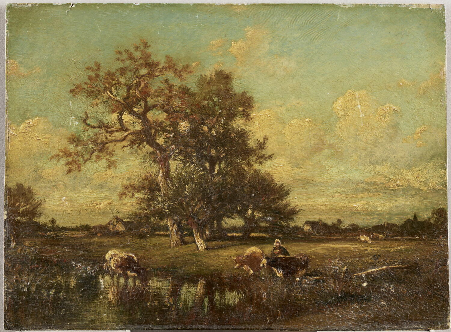 Vaches au bord de l'eau, Dupré, Jules, XIXe siècle (1800 - 1900)
