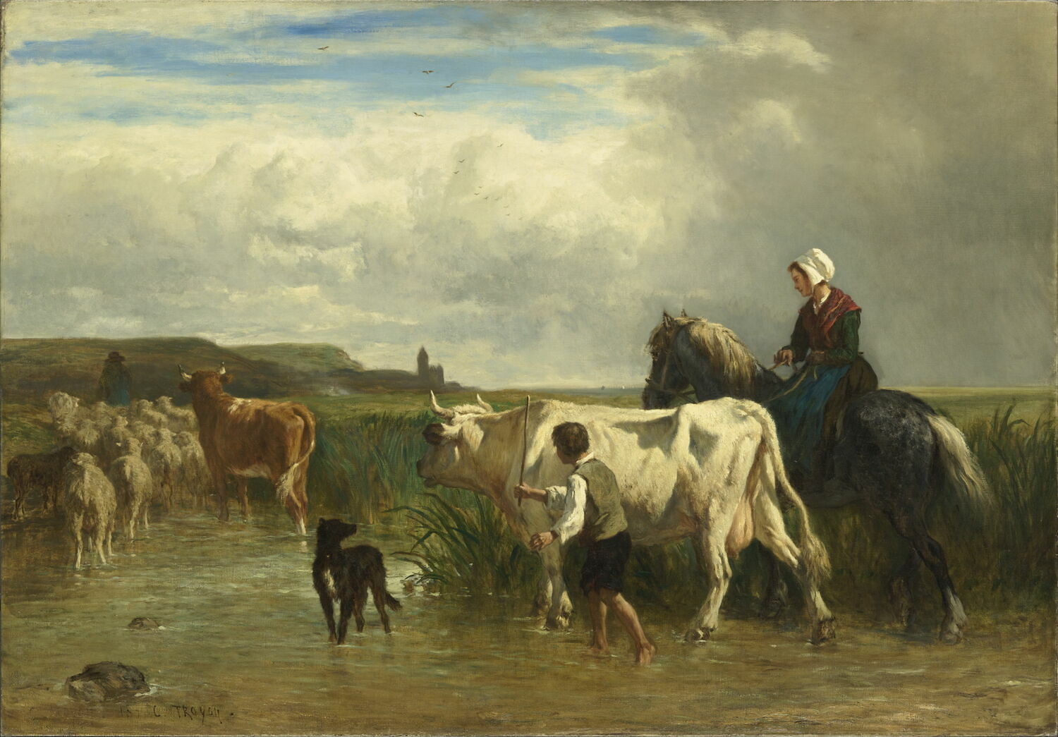 Le passage du gué, Troyon, Constant, 3e quart du XIXe siècle (1850 - 1875)